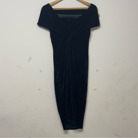 Gianni Bini Velvet Green Mini Dress M - Picture 3 of 6